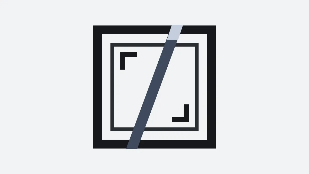 Close detail of frame-slice geometry used as the HEIC to JPG mark.